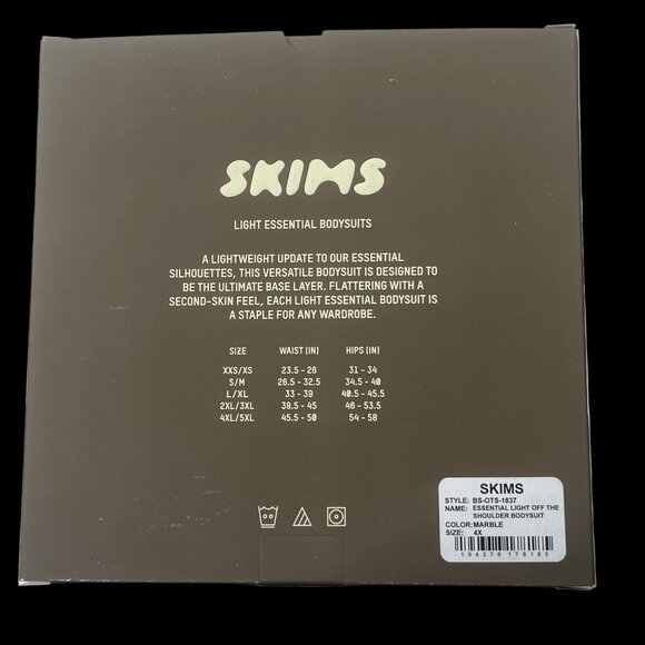 SKIMS Light Essential Off The Shoulder Bodysuit Marble 4X - Picture 9 of 11